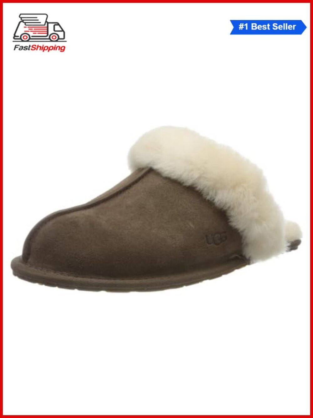 ✨ UGG Scuffette II Slipper Suede Upper Sheepskin Collar 17mm Sheepskin Lining